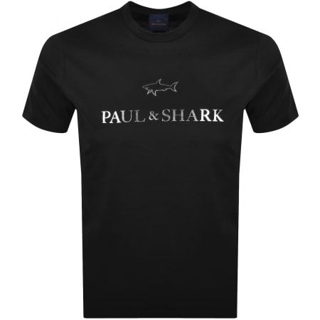 Paul And Shark Printed Logo T Shirt Black | Mainline Menswear us